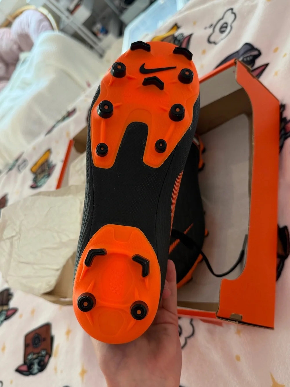 Nike Mercurial Vapor 12 Academy MG Soccer Cleats Black Orange